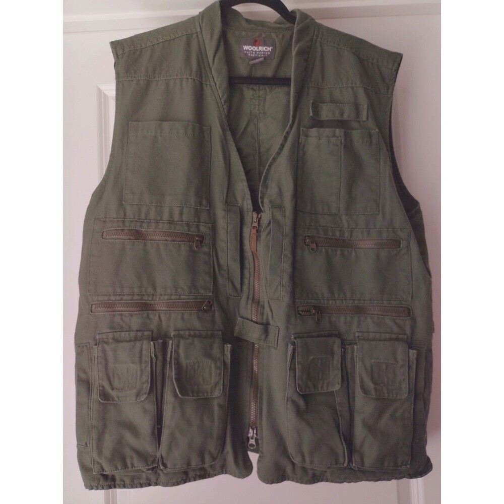 Woolrich Elite Series Tactical Vest Multi-Pocket Utility Men Large OD Green